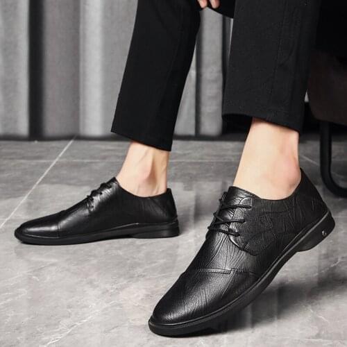 Men Leather Formal Shoes Lace Up dress shoes Oxfords Business Officer Oxford Casual Fashion Elegant work Footwear Business