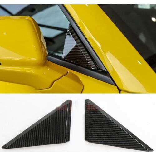 Carbon Fiber Car Front Window Triangle Cover Frame For Chevrolet Camaro 2017-18