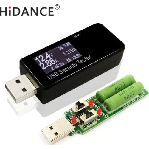 USB 30V DC Voltage Current Detector Meter power bank capacity Tester + 3 kind Resistor Electronic load discharge Resistance