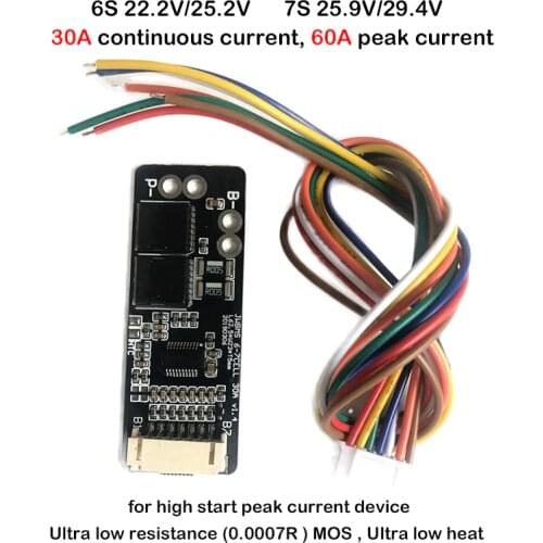 6S 7S Li-ion Lithium Battery Protection Board 60A 30A 25.2V 24V 29.4V lipo BMS vacuum cleaner moped car washer electric drill