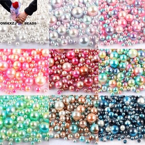 OMH Z03 4/5/6/8/mm Round Color No Hole Color Pearl Bead Loose Beads Decoration Diy Jewelry Headwear Necklace Making For Women