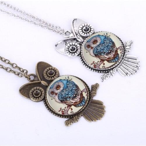 Women Sweater Chain Magnifique Necklace Owl Design Pendant Necklaces Jewelry Clothing Accessories for Lady J