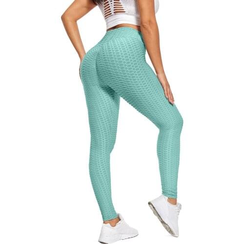 Summer Women Ruched Butt Lifting High Waist Jacquard Push Up Pants Tummy Control Stretchy Workout Leggings Elastic Trousers