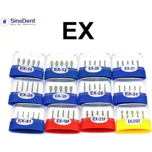 10 boxes Dental EX Grit Burs Dental Diamond Burs for High Speed Handpieces Grinding the Teeth and Preparation EX Series Burs