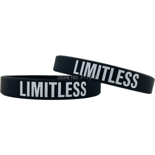 100pcs Inspirational Quote LIMITLESS wristband silicone bracelets free shipping by ePacket A