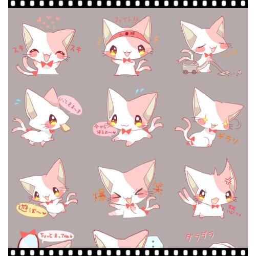 40 Cute little pink cat turned Paper Sticker Decoration DIY Ablum Diary book Scrapbooking Label Sticker Kawaii Stationery