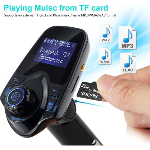 50Pcs/Lot Bluetooth Car Kit FM Transmitter Handsfree Call MP3 Player Radio For iPhone 6 6s 7 Adapter USB Car Charger