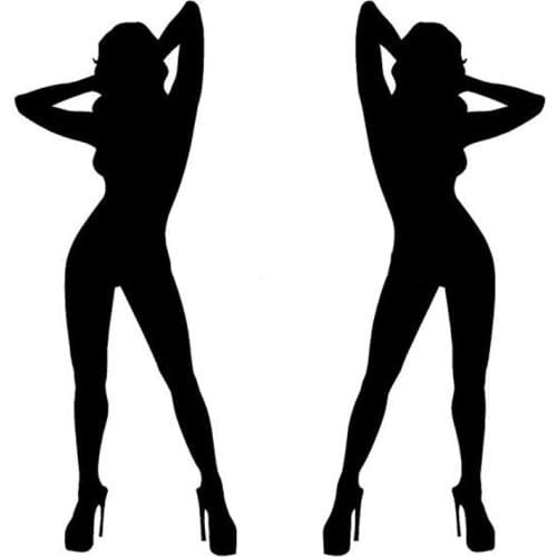 6*15CM One Pair of Hot Sexy Girl Car Stickers And Decals Naked Woman Car Door Stickers C2-0036