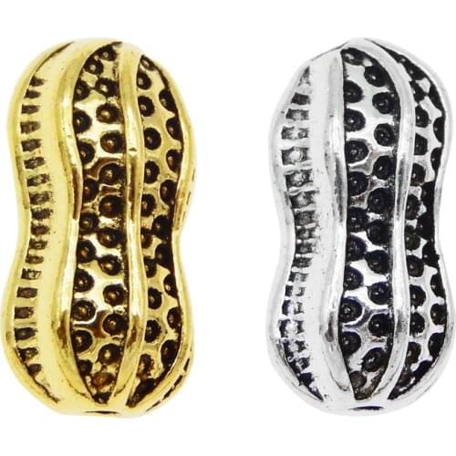 8pcs Alloy Peanut Beads Bracelet Charms Gold Beads Pendant DIY Necklace Loose Beads Fit Europe Beads Jewelry Making DIYColor