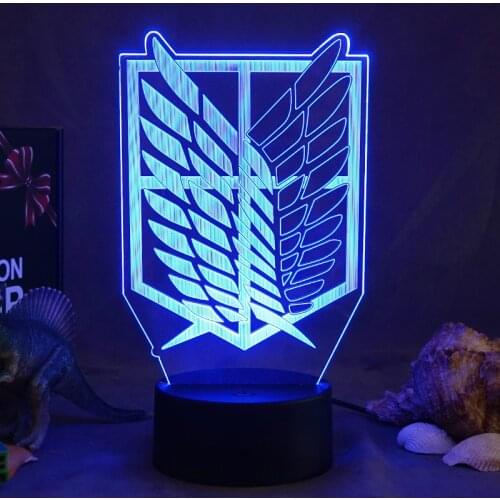 Attack on Titan Anime Lamp For Bedroom Decor Children Gift Desktop Bedside USB Remote Manga Levi Ackerman Figure LED Night Light