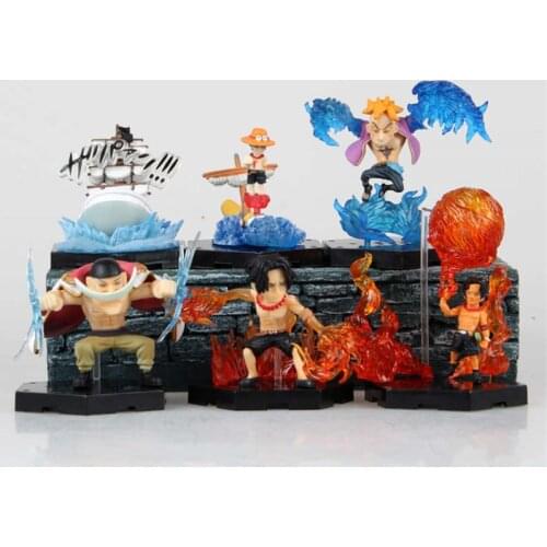 Anime One Piece Portgas D Ace Marco Whitebeard Edward Newgate PVC Action Figure Collectible Model Kids Toys Doll 6pcs/set