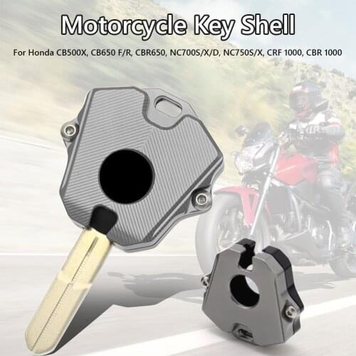 Key Shell Key Cover Decorative Accessories CNC Key Case Shell with Blank for HONDA CBR650R CB650R CB650F CBR650F 2014-2020