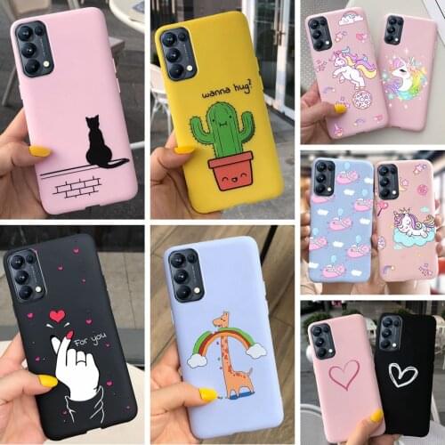 For Oppo Reno5 Pro Case Painted Cactus Unicorn Soft Silicone Back Cover For Oppo Reno 5 Reno5 Lite Phone Cases Reno5 F 5Z Bumper