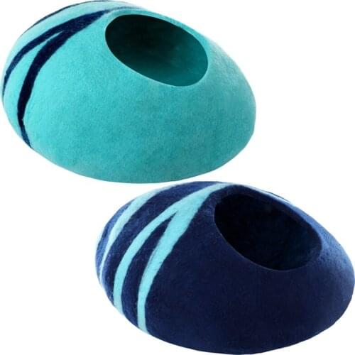 Felt Cat Bed Cave Premium Handmade 100% Wool Bed for Cats and Kittens for Hideaway Washable Pet Gift Durable Warm Winter