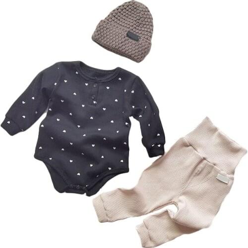 Baby Boys Girls Clothes Sets Polka Dot Long Sleeve Romper High Waist Leggings Outfits for Toddler Girl Children Autumn Suits