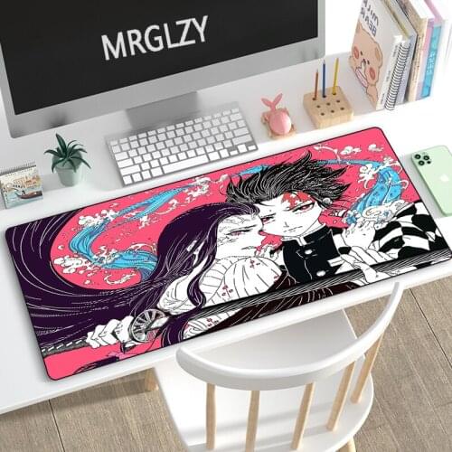 MRGLZY Anime Demon Slayer Mouse Pad Carpet Kimetsu No Yaiba Large DeskMat Computer Gamer Gaming Peripheral Accessories MousePad