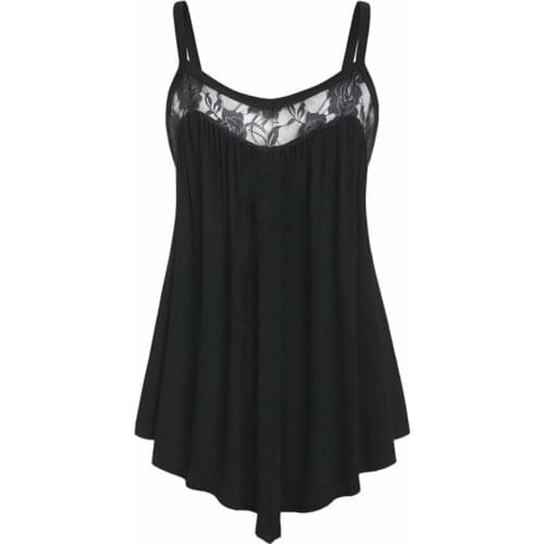 Sexy lace white cotton camis summer camisole Spaghetti strap black tank tops women Elegant irregular streetwear ladies shirt