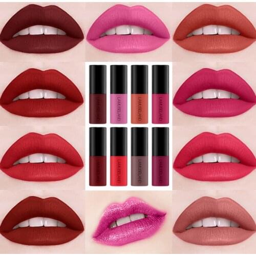 LAMUSELAND Mini 12 Color Lip Gloss Lip Glaze Matte Natural Long Lasting Non-stick Cup Liquid Lipstick Lip Makeup Cosmetic TSLM1
