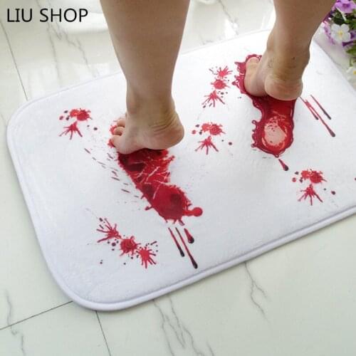 LIU bloody footprints antiskid mat feet blood terror creative hallway carpet doormat soft bathroom toilet carpet floor rug