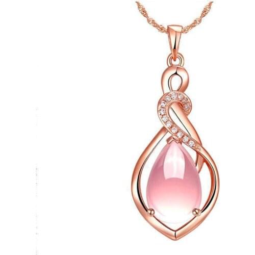 Lotus Crystal Rose Gold Powder High-end Womens Short Clavicle Pendant Accessories (alone Without Pendant Necklace)