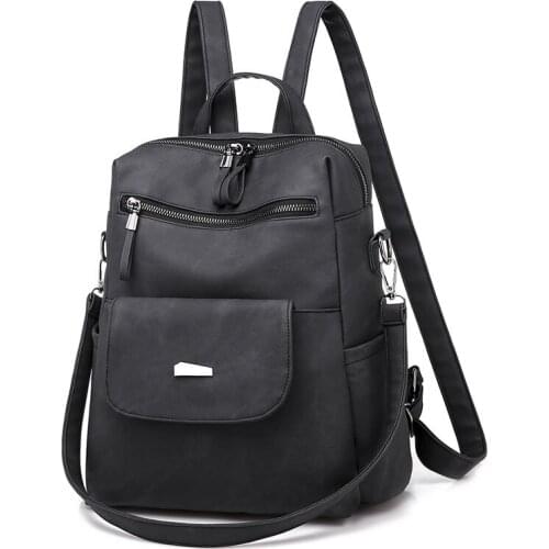 Fashion Multi Colors College Girls School Back Pack PU Leather Vintage Teenager Backpack Shoulder Bag