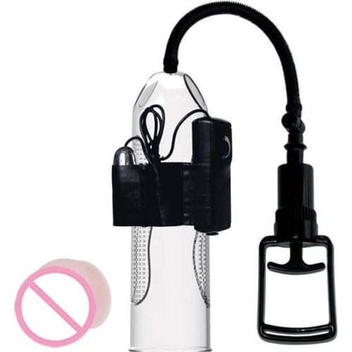 Penis Pump Sex Toys For Man With Vibrator Penis Enlargement Vacuum Pump Extender Aid Impotence Erection Helper Adult Sex Product