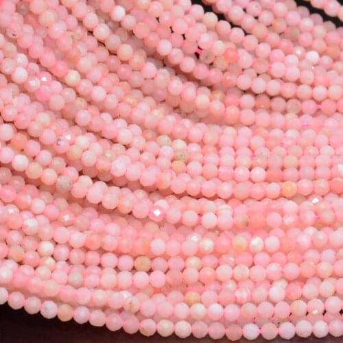 Natural Dark Pink Opal Faceted Round Beads 2.5mm