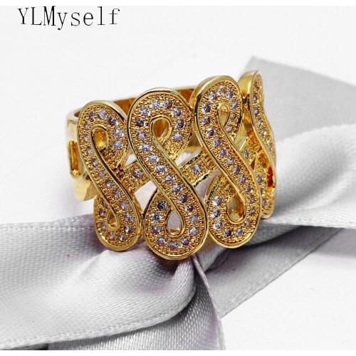 New ring with crystal stones beautiful women accessories hollow design rings have stock nice jewelry