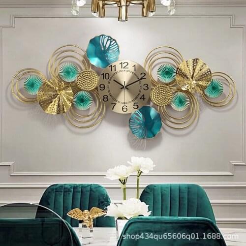 New Chinese Fashion Home Living Room Art Clock Luxury Decorative Wall Clock Atmosphere Creative Silent Clock Home Decor