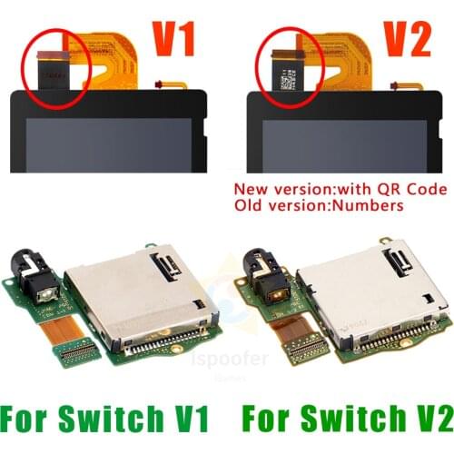 Original Game Card slot Socket with earphone pcb board game cartridge card with headphone jack socket for Nintendo Switch V1 V2