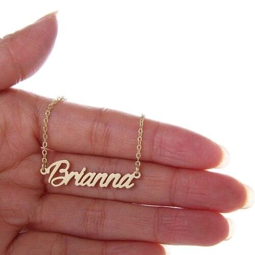 Script Pendant Brianna Name Necklace for Women/Girl Gold Color Stainless Steel Popular Nameplate Letters Charm Jewelry NL2409