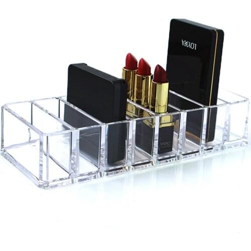 Clear Acrylic Makeup Organizer Cosmetic Storage Shadow Lipstick Holder Makeup Powder Organizer Jewelry Cosmetic Box