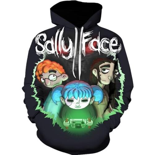 Anime Game Sally Face Pullover Hoodies Student Long Sleeve Sweatshirt Men Women Clothes Teenager Streetwear Hoodies