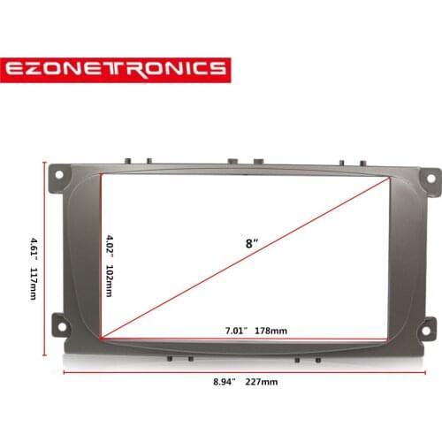 2 din car DVD radio frame For Ford Focus II C-Max S-Max Fusion Stereo Panel Dash Mount Double Din Fascia Install Kit Refit Frame