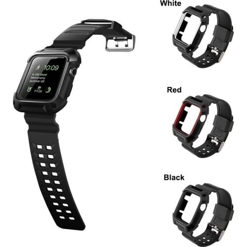 Rubber Sport Strap for Apple Watch Band Series 5 TPU Watch Band + Case for Iwatch 3/se Strap 38mm 40mm 42mm 44mm Wristband