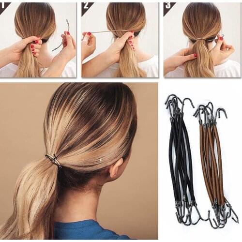 5PCS/Lot Elastic Hook Hair Bands Ponytail Holders for Women Gum Hooks Hair Ties Rubber Bands Girls Hair Accessories Ornament
