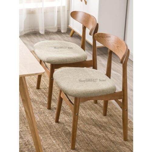 Solid Wood Chair Backrest Simple Home Restaurant Nordic Dining Chair Negotiation Stool Wooden Chair Milk Tea Shop Makeup Desk Ch