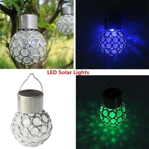 3pcs/pack LED Solar Lights Waterproof Outdoor Garden Camping Hanging LED Round Ball Light Motion Sensor Multicolor Lamps