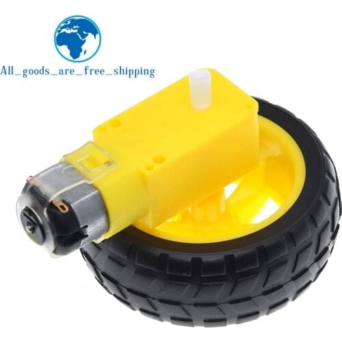TZT 1Lot/package Deceleration DC motor + supporting wheels , a / smart car chassis, motor / robot car wheels