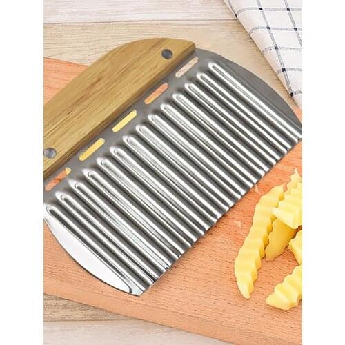 Fruit Crinkle Wavy Slicer Kitchen Potato Wave Cutter Potato Chip Slicer Household Vegetable Cutter For Chips Potato Slices Knife