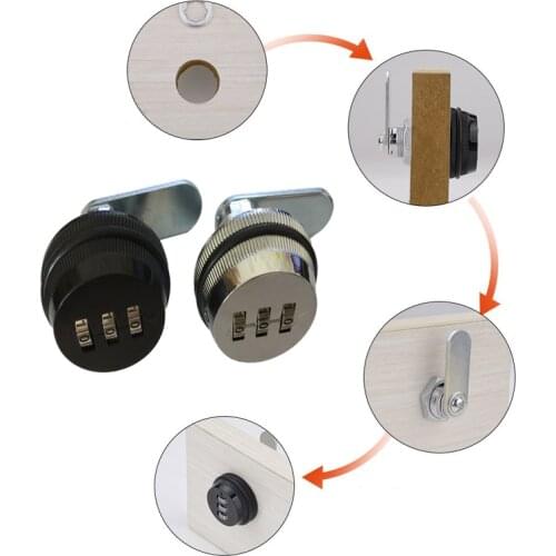 3 Digit Combination Cabinet Lock Zinc Alloy Password Locks Security Home Automation Cam Lock For Mailbox Cabinet Door Hardware