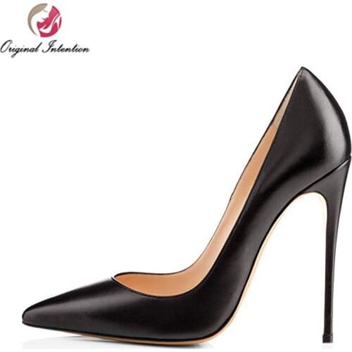 Original Intention New Women Pumps Solid Sexy Thin High Heels Spring Autumn Pumps Ladies Dress Wedding Shoes Black Nude Brown