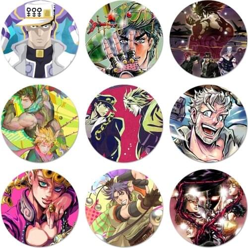 58mm JoJo Jonathan Joestar Badge Brooch Pin Accessories For Clothes Backpack Decoration gift