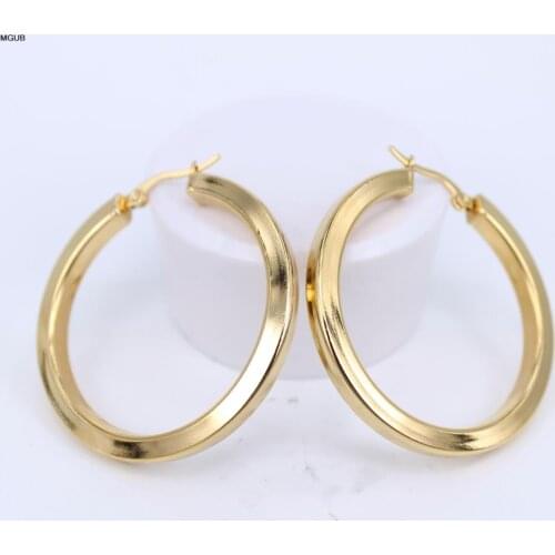 Gold color28-60mm four corners light popular earrings stainless steel wild ear jewelry women hot jewelry LH313