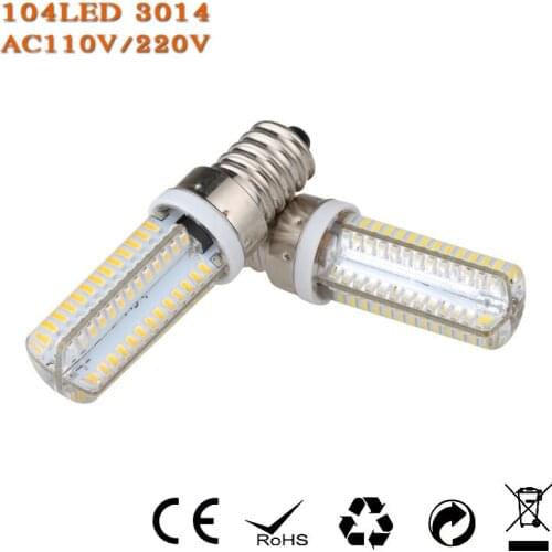 10pcs/lot E14 E12 104 LED 3014 SMD extra brightness 110V 220V White / Warm white led corn bulb