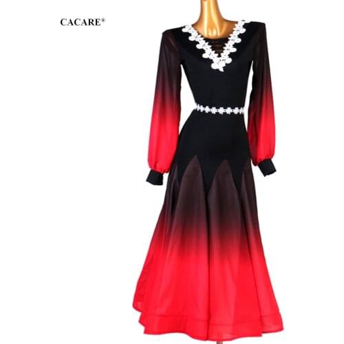 2021 Elegant Ballroom Dress Dance Competition Dresses Standard Tango Waltz Modern Costume Women Flamenco Customize D0830 Big Hem