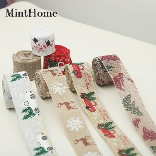5 meter/roll Christmas print ribbon ribbon Christmas tree decorations Japanese wind ribbon Christmas decorations