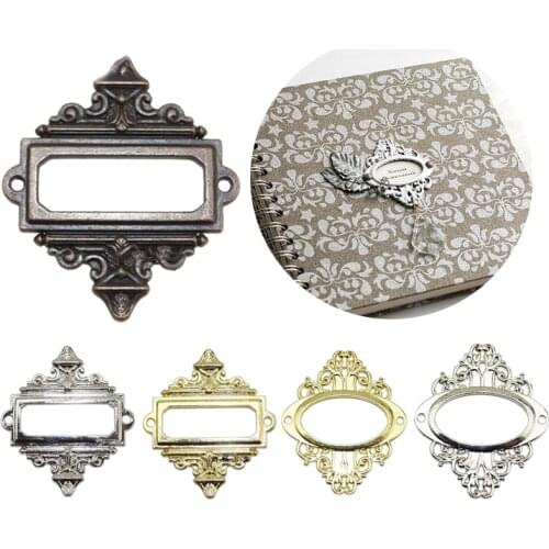5pcs Retro Business Card Frame Home Drawer Metal Label Pull Frame Business Card Folder Notepad Business Card Frame