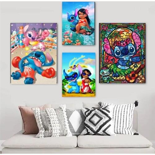 Disney Cartoon Lilo&Stitch 5D DIY Diamond Painting Diamond Embroidery Handmade Home Decor Full Square/Round Drill