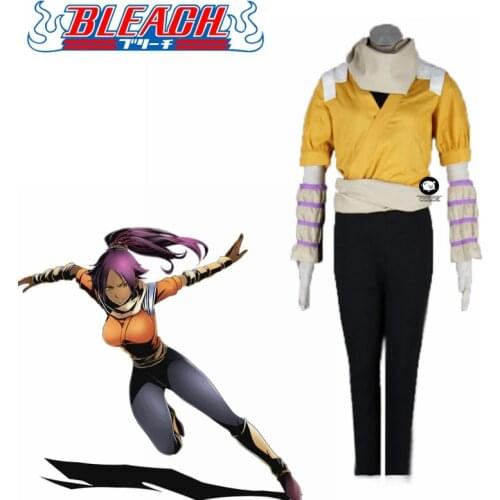 Anime Bleach Shihouin Yoruichi Yellow Suit Cosplay Halloween Costumes Custom Size S-3XL